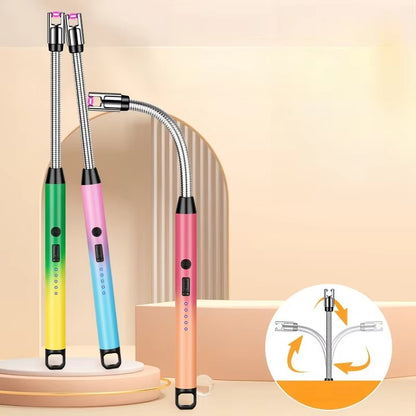 Rechargeable Electric Lighter - Windproof Electronic Pulse USB Charging Lighter Safety Ignition Switch Outdoor Kitchen Candle Electric Lighters