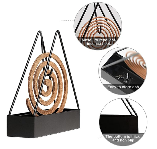 Creative Iron Mosquito Coil Holder Stable Triangular Fireproof Hanging Mosquito Coil Tray Home Supplies