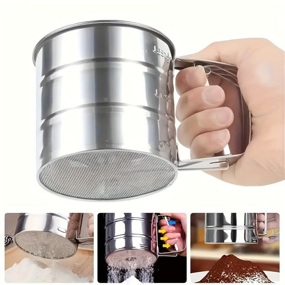 1pc of Semi-Automatic Flour Sifter, Handheld Flour Sieve, New Model for Filtering Flour, Baking Tool for Dusting, Kitchen And Restaurant Utensil