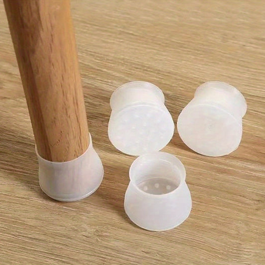 Silicone Furniture Leg Protection Cover Chair Leg Caps Silicone Floor Protector Round Furniture Table Feet Cover Anti-Slip Bottom Chair Pads Furniture Silicon Protection Cover White 4PCS
