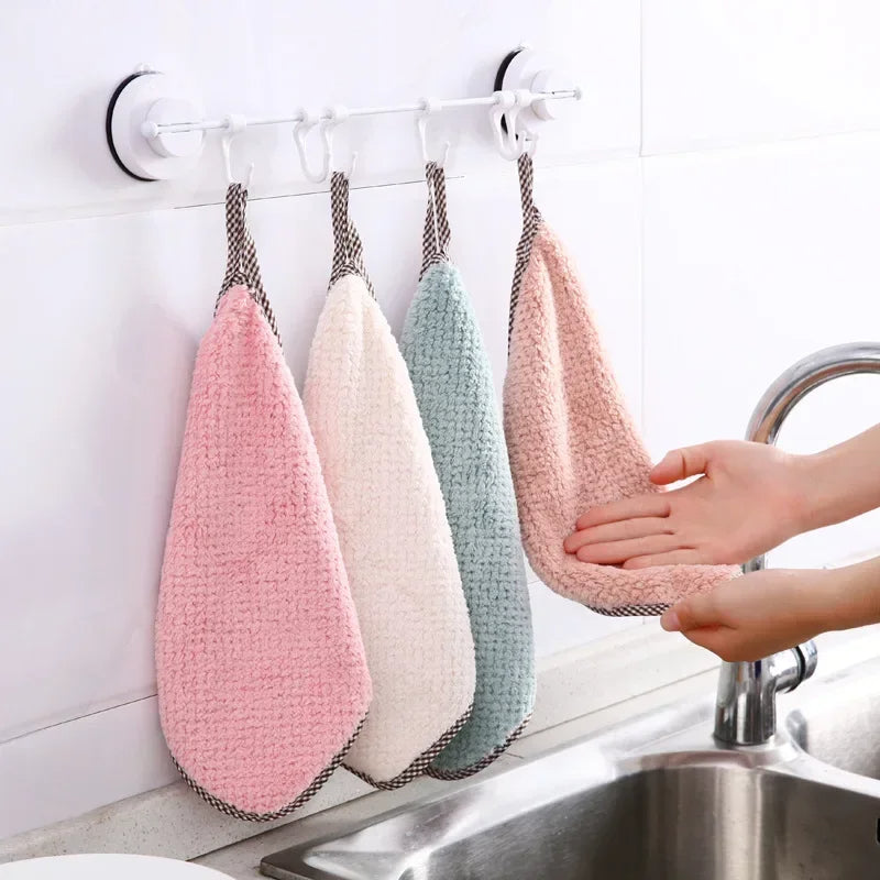 Kitchen Microfiber Towel Absorbent Kitchen Cleaning Cloth Non-stick Oil Dish Towel Tableware Household Cleaning Cloth