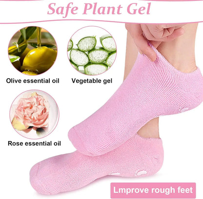 2pc Foot Care Spa Moisturizing Gel Socks Exfoliating Dry Cracked Soft Skin Sock Pedicure Hard Heel skin Protector Repairing