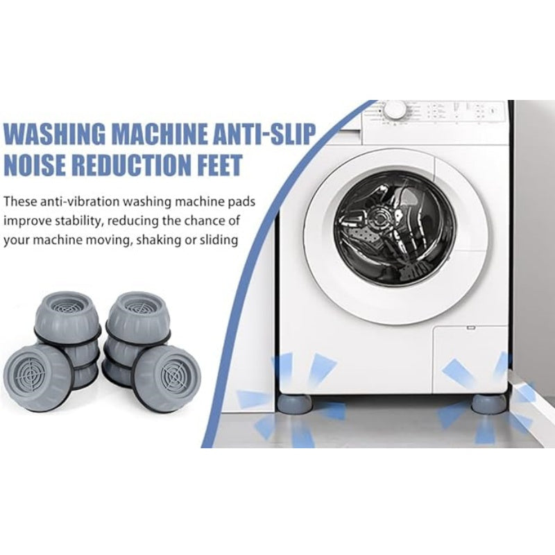 New Noise Reducation Washing Machine Rubber Mat Universal Fixed Washing Machine Stand Anti-Vibration Feet Pads Refrigerator Base Fixed Non-Slip Pad For Washing Machine, Fridge, Suction Cup Anti Walk Shock Absorber Feet Pads Lifting Base Furniture Pads