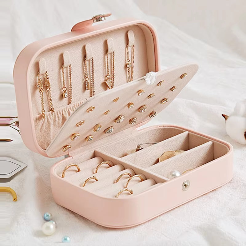 NEW PU Leather Jewelry Box Jewelry Storage Earring Packaging Display Boxes Storage Case Organizer for Home Travel Girl Gift