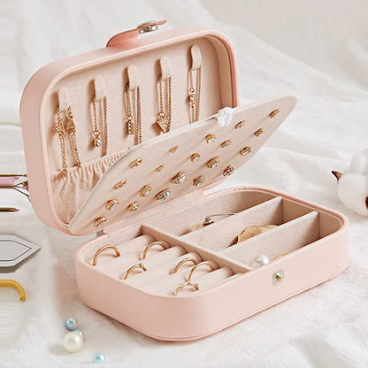 NEW PU Leather Jewelry Box Jewelry Storage Earring Packaging Display Boxes Storage Case Organizer for Home Travel Girl Gift
