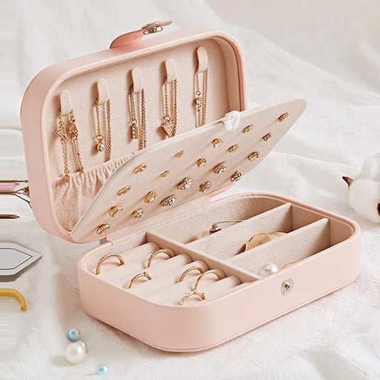 NEW PU Leather Jewelry Box Jewelry Storage Earring Packaging Display Boxes Storage Case Organizer for Home Travel Girl Gift