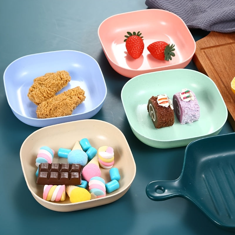 10Pcs Multi-function Spit Bone Dish Household Food Grade Plastic Spit Bone Dish Round Square Set Dining Table Garbage Plate