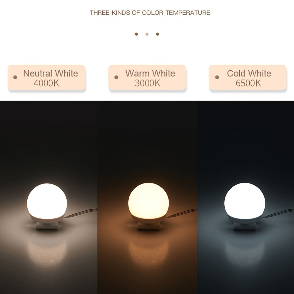 Vanity Light LED Bulbs for Makeup Mirror Stand 10 Bulbs with 3 Light Modes