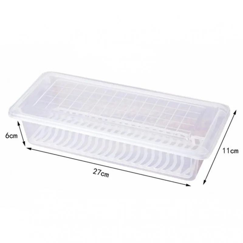 Plastic Food Containers with Removable Drain Plate and Lid Portable Stackable Kitchen Freezer Containers Fruit Tray