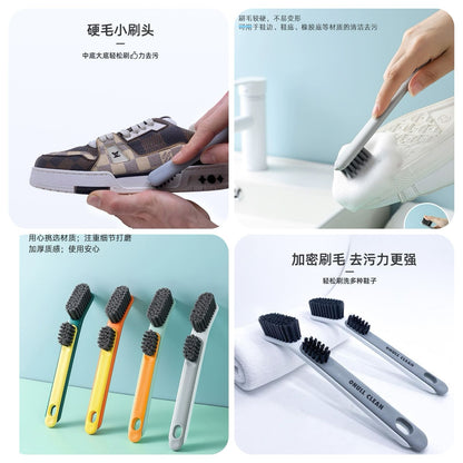 2 in 1 Detachable Shoe & Laundry Cleaning Brush with Soft Bristles - Heavy-Duty Shoe Collar,, Board & Fabric Washer Brush - Compact Multi-Surface Household Cleaning for, Clothes Care (White)