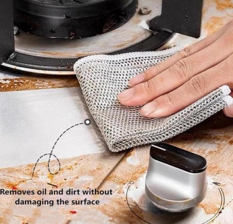 1/3/5/10 pcs Multipurpose Wire Dishwashing Rags for Wet and Dry, good quality Steel Scrubber,Wire Dishwashing Rag,Multipurpose Non-Scratch Scrubbing Wire Dishwashing Cleaning Scrubber