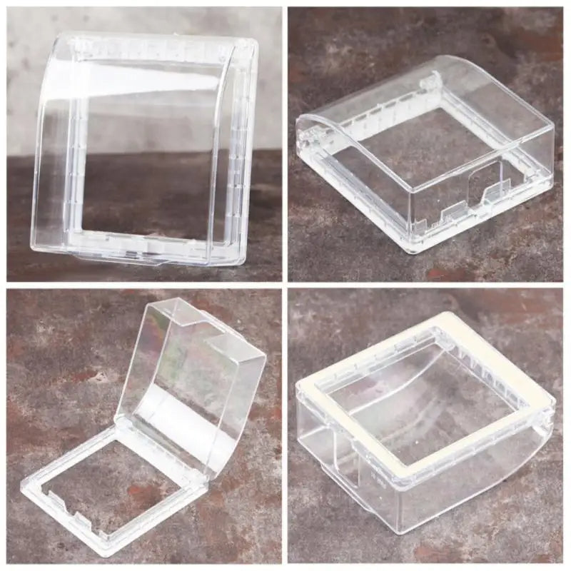Self-adhesive Wall Socket Box Waterproof Paste Doorbell Plate Panel Cover Switch Button Protection Cover Socket Box