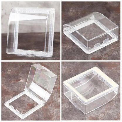 Self-adhesive Wall Socket Box Waterproof Paste Doorbell Plate Panel Cover Switch Button Protection Cover Socket Box