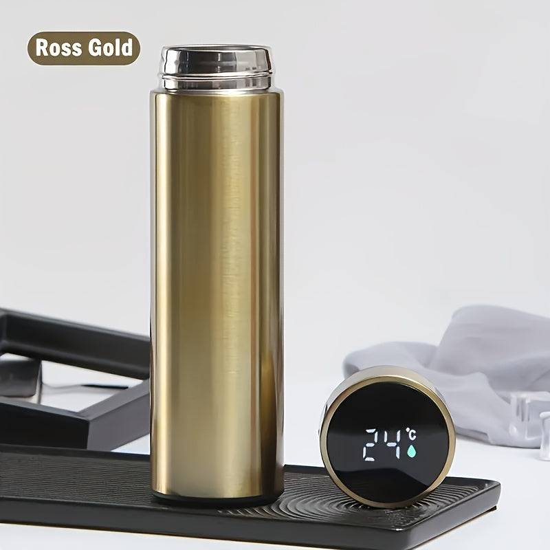 Hot and Cold water bottle with LED Temperature Display, Stainless Steel Insulated Vacuum Flask Thermos SMART Digital Mug 500ML, Temperature Display Sports Drink Flasks