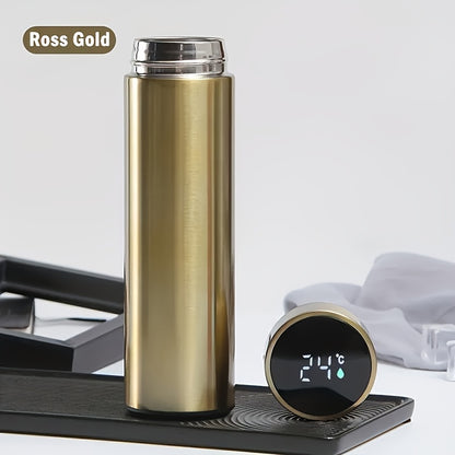 Hot and Cold water bottle with LED Temperature Display, Stainless Steel Insulated Vacuum Flask Thermos SMART Digital Mug 500ML, Temperature Display Sports Drink Flasks