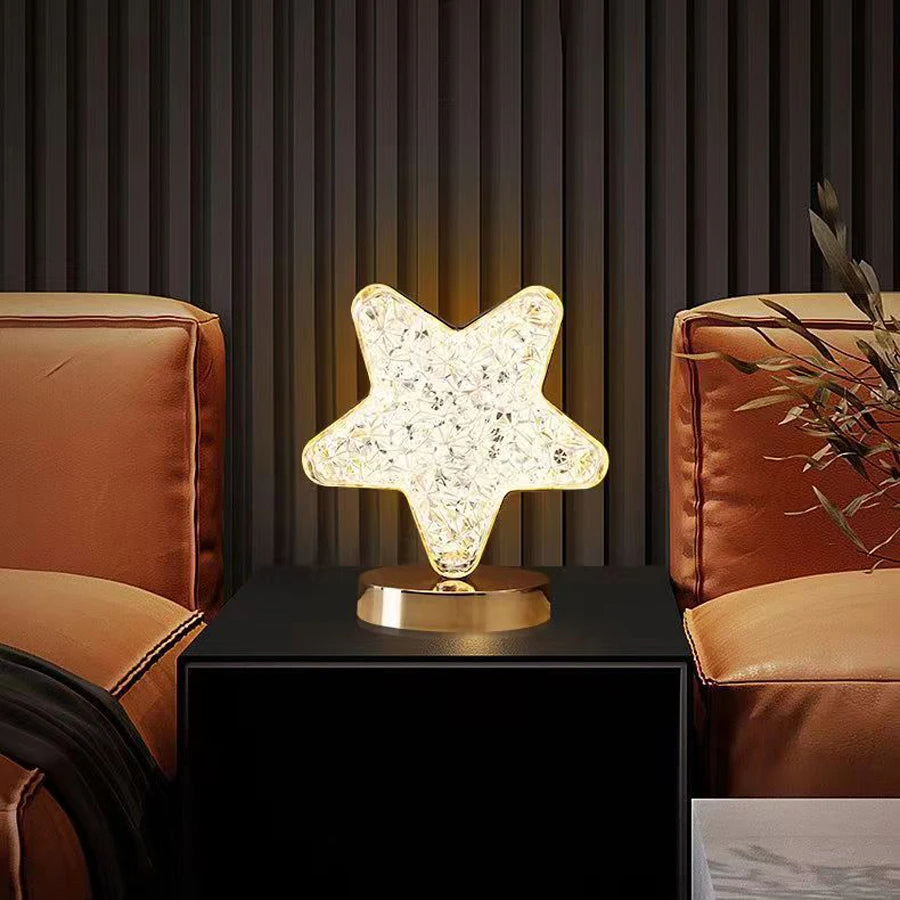 Rechargeable LED Night Light Stars Shape, Decorative Light by Niken Iron, Ideal for a Child's or a Girl's Bedroom