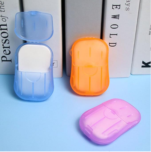 Travel Soap Paper 20pcs Mini Paper Soap Washing Hand Bath Clean Scented Slice Sheets Good for Camping BBQ Hiking Travel or Any Outdoor Activity