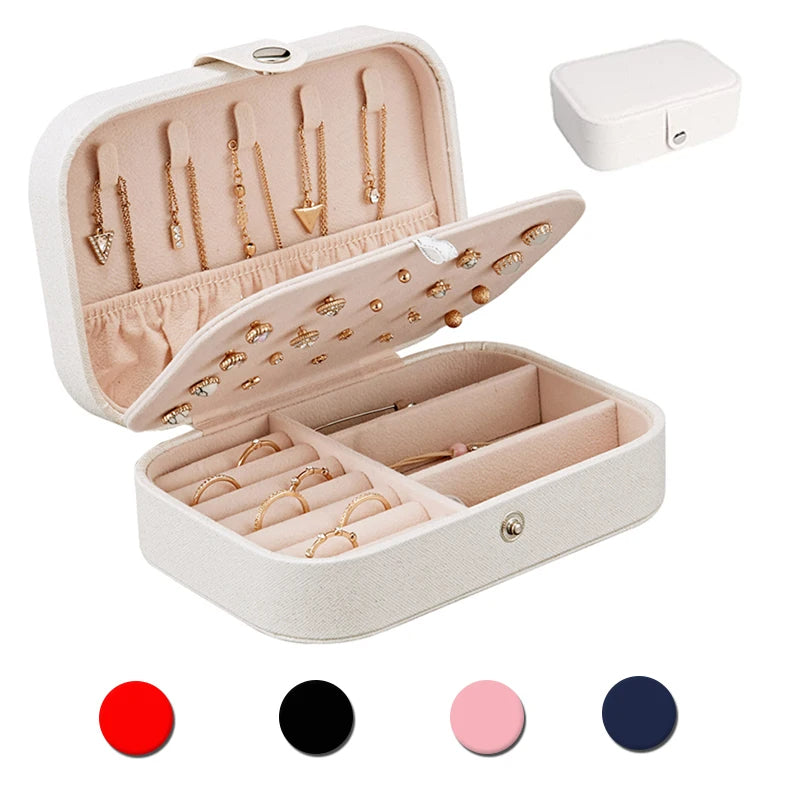 NEW PU Leather Jewelry Box Jewelry Storage Earring Packaging Display Boxes Storage Case Organizer for Home Travel Girl Gift