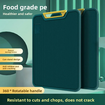 Double-sided PE Chopping Board Anti-mildew Non-slip Round Rotatable