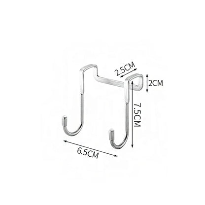 Door Hanger Hook Stainless Steel Double S-Shaped Storage Hook For Bathroom Kitchen Wall Door Organizer Wall Mounted Hooks