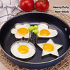 4pcs Heavy-Duty Stainless Steel Egg Molds Set with Heart, Star, Flower & Round Shapes - Non-Stick Baking Molds for Induction-Safe Omelets, Frittatas, Cakes, Pastries - Easy-Clean Egg Shapes for