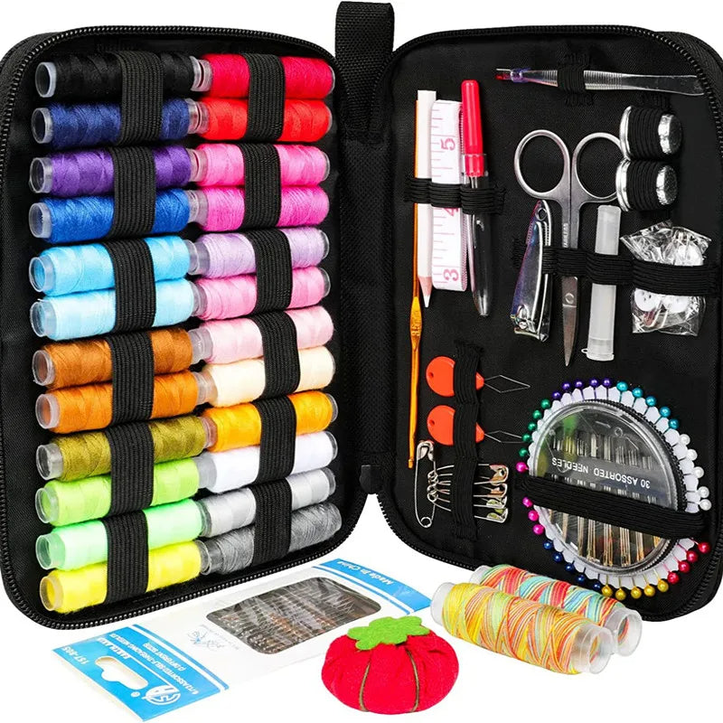 98 pcs Sewing Kit Sewing Box Sewing Storage Accessories Knitting Needles Needlework Tools Elliptical Balbox Needle and Thread Box Home Practical