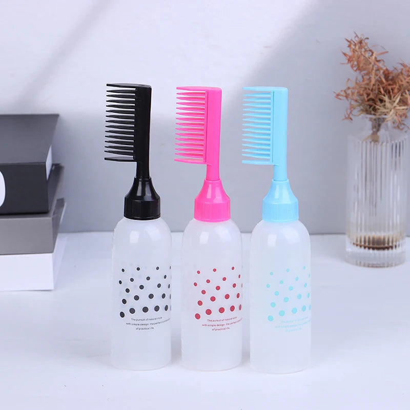 150ml Multicolor Plastic Hair Dye Refillable Bottle Applicator Comb Dispensing Salon Hair Coloring Hairdressing Styling Tool