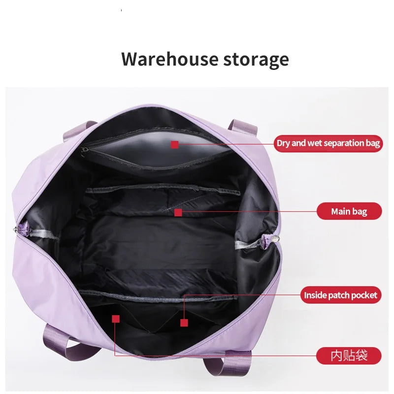 Large Capacity Folding Travel Bag Lightweight Waterproof Foldable Travel useful Bag, Expandable Weekender Carry On Overnight Bags, Gym Bag with Dry and Wet Separation yousuf trader