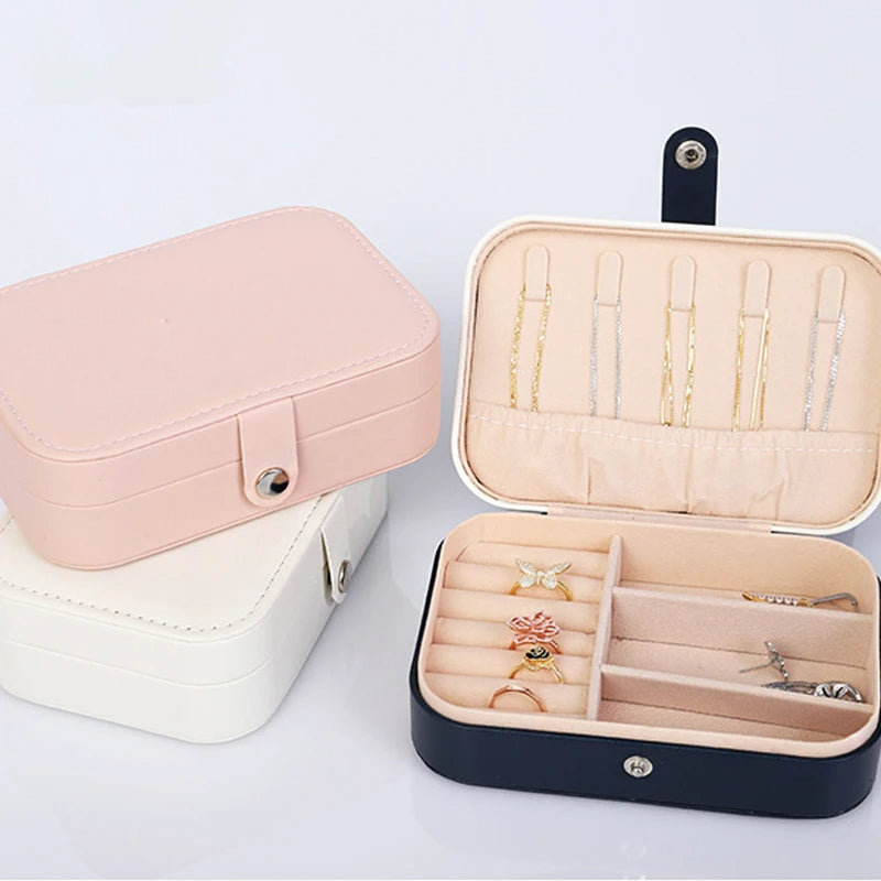 NEW PU Leather Jewelry Box Jewelry Storage Earring Packaging Display Boxes Storage Case Organizer for Home Travel Girl Gift