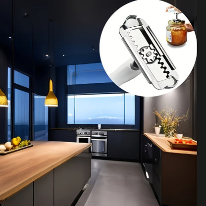 Adjustable Multi-Function Bottle Cap Opener Stainless Steel Lids Off Jar Opener Labor-Saving Screw Opener Kitchen Gadget