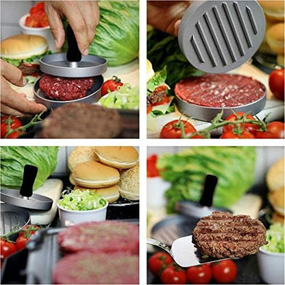 Heavy Duty Non Stick All Metal Burger Patty Press Chicken Beef Steak BBQ Picnic Burger Machine Mold Maker Size (Small Size) 2/3 Inch / 1.6 cm deep and 3.5 inch / 8.8cm diameter