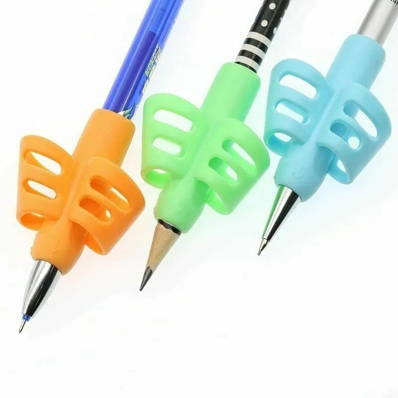 Silicone Pencil Grips Three Fingers Fixed Handwriting Posture Correction Grip Trainer Kids Pencil Holder Writing Aid Grip