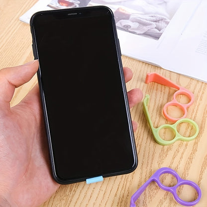2pcs Random Color Phone Grip Holder Finger Ring Support Plastic Cellphone Handheld Bracket Desktop Mount Stand Bracket