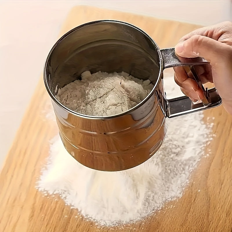 1pc of Semi-Automatic Flour Sifter, Handheld Flour Sieve, New Model for Filtering Flour, Baking Tool for Dusting, Kitchen And Restaurant Utensil