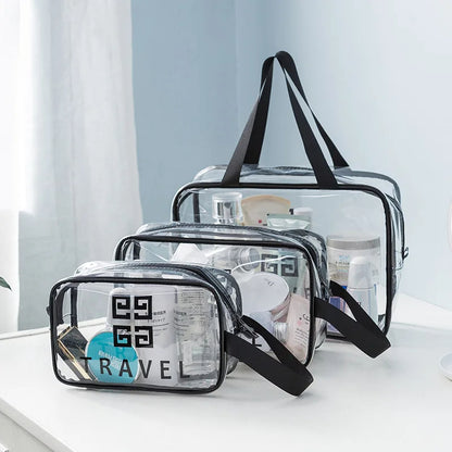 Imported Original Travel Makeup/Cosmetics Handy Clear/Transparent  (Wet and Dry) Bag