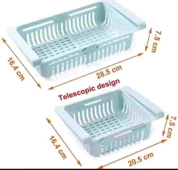 Maximize Your Fridge Space with Stretchable fridge organizer basket adjustable space saver storage basket kitchen accessories basket for fridge kitchen gadget basket for kitchen