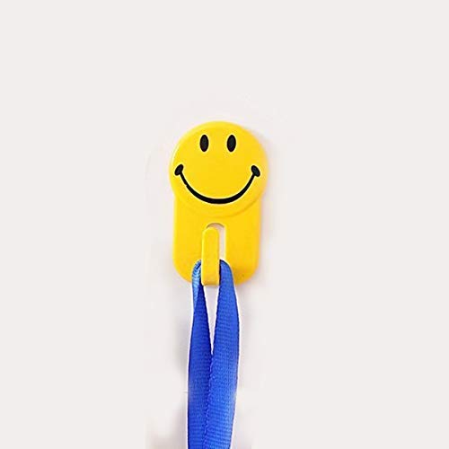 Pack of 6 - Self-Adhesive Smiley Face Wall Hooks for Back Door, Bathroom and Kitchen