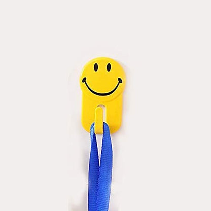 Pack of 6 - Self-Adhesive Smiley Face Wall Hooks for Back Door, Bathroom and Kitchen