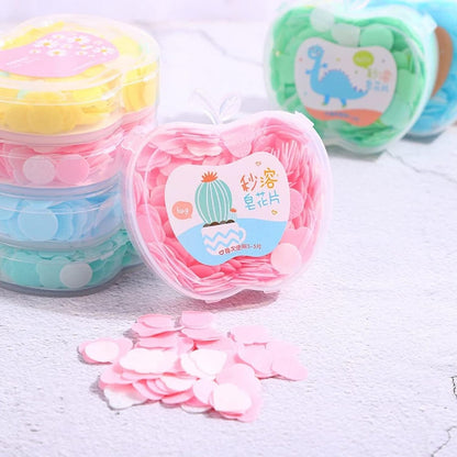 200 Pcs soap paper amazing super Unique Apple Design Soft Paper Soap - 200pcs-Portable Disposable Soap Mini Cleaning Hand Washing Soap Papers Scented Slice Washing Bath Travel Small Soap apple shape