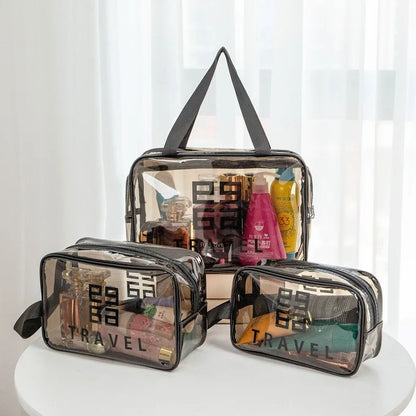 Imported Original Travel Makeup/Cosmetics Handy Clear/Transparent  (Wet and Dry) Bag