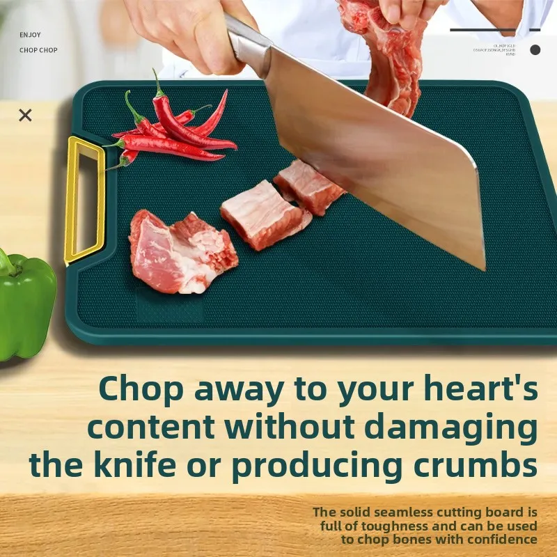 Double-sided PE Chopping Board Anti-mildew Non-slip Round Rotatable
