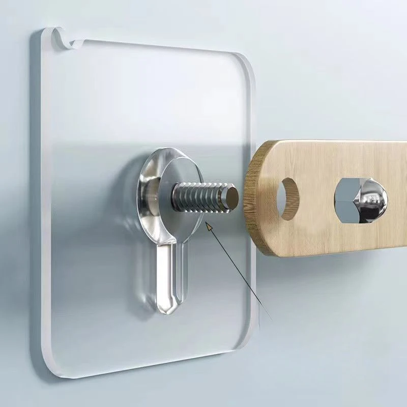 1pcs PVC Strong Adhesive Wall Hooks for Posters Seamless Wall Hooks Waterproof Durable Transparent Kitchen Bathroom Screw Hooks Hangers