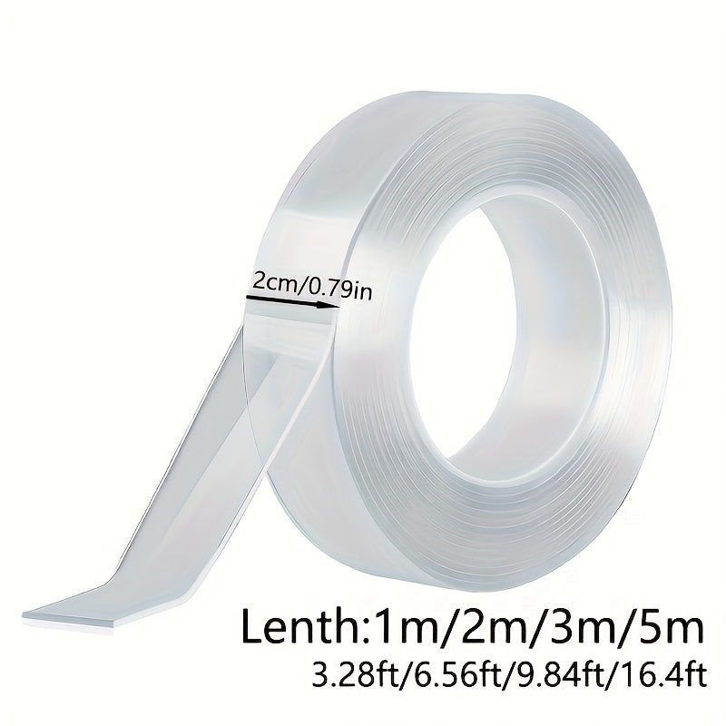 Double Sided Washable Adhesive Tape Reusable and Washable Adhesive Silicone Nano Tape with Multi-Functional Anti-Slip