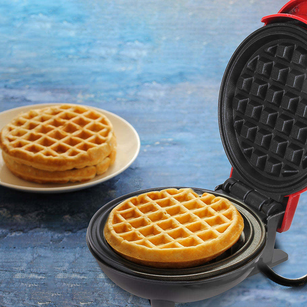 Waffle Maker Sandwich Cake Baking Tray, Household Breakfast Electric Baking Pan, Fully Automatic Multifunctional Mini Waffle Biscuit Machine