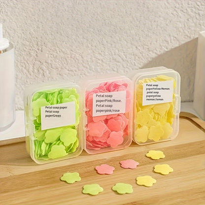 Travel-Friendly Scented Foaming Soap box - Portable Hand Wash - Convenient - Portable Hand Soap, Floral Soap Flakes in a Box, Travel Portable Disposable Petal Soap, Very Suitable for Carrying Out