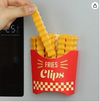 5 PCS Of Food Seal Clip Cartoon yallow fries chips Shaped Moisture Proof Food Preservation Seal Clip Food Seal Refrigerator  Cute Fries Shape Sealing Clips with Wall Magnetic Holder