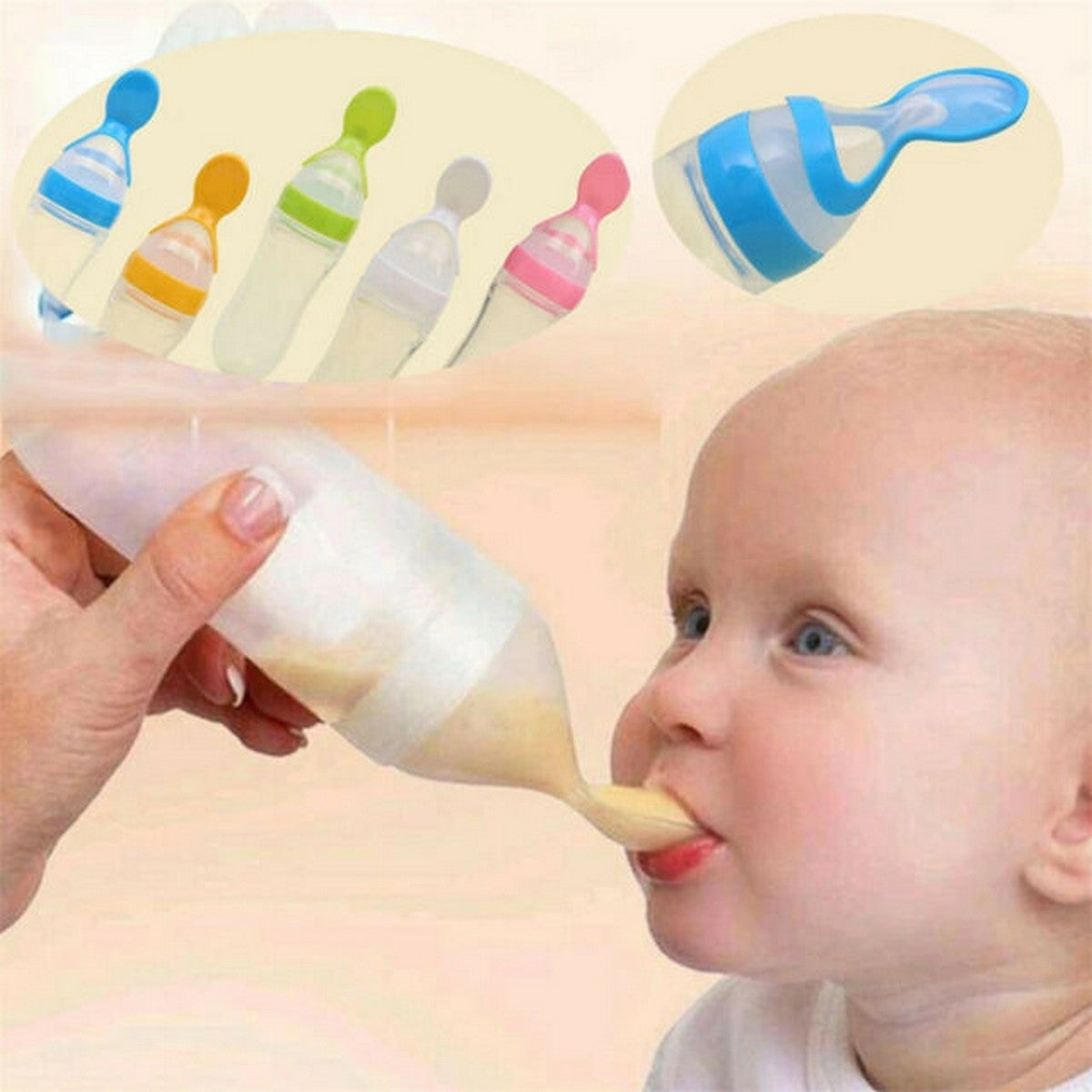 Baby Spoon Feeder-Feeder with Spoon-Silicone Spoon Feeder-Baby Silicon Spoon Feeder-Spoon bottle Feeder-Spoon Feeder Silicon