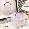 Stackable 3 Layer Storage Box Organizer - 3 Layer Plastic Storage Box Stackable Jewelry Accessory Container for Faux Pearl Studs Sewing Coil Supplies for Home Use