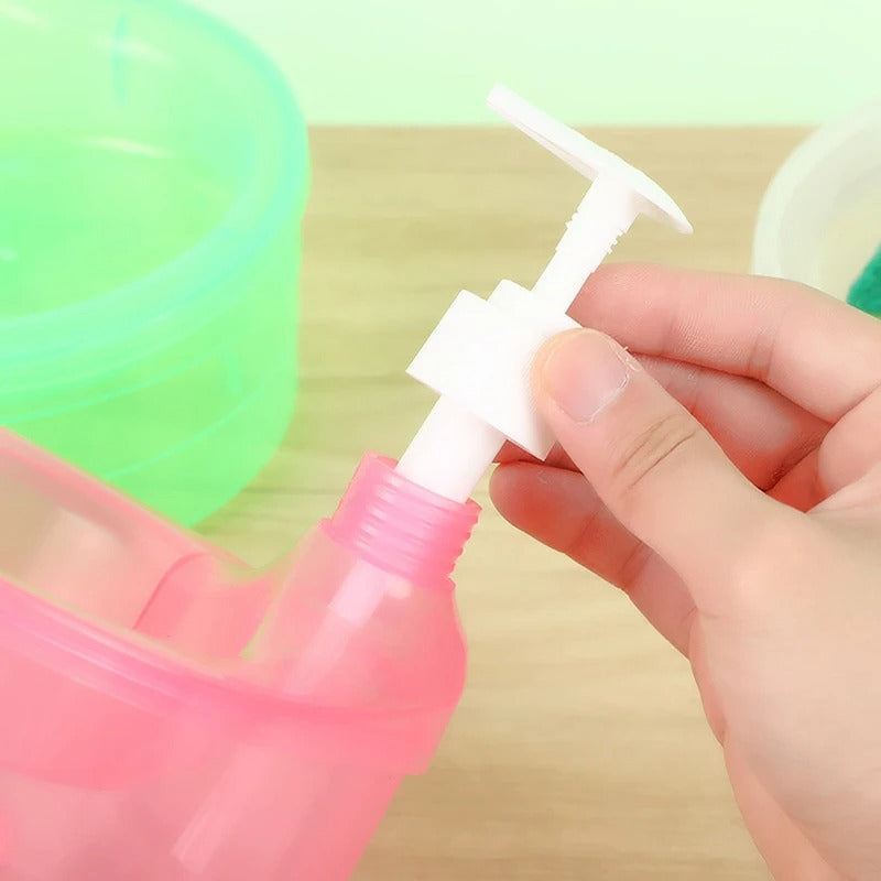 Soap Dispenser and Scrubber Holder Multifunctional Dishwashing Container 1000ml Manual Sink Dish Washing