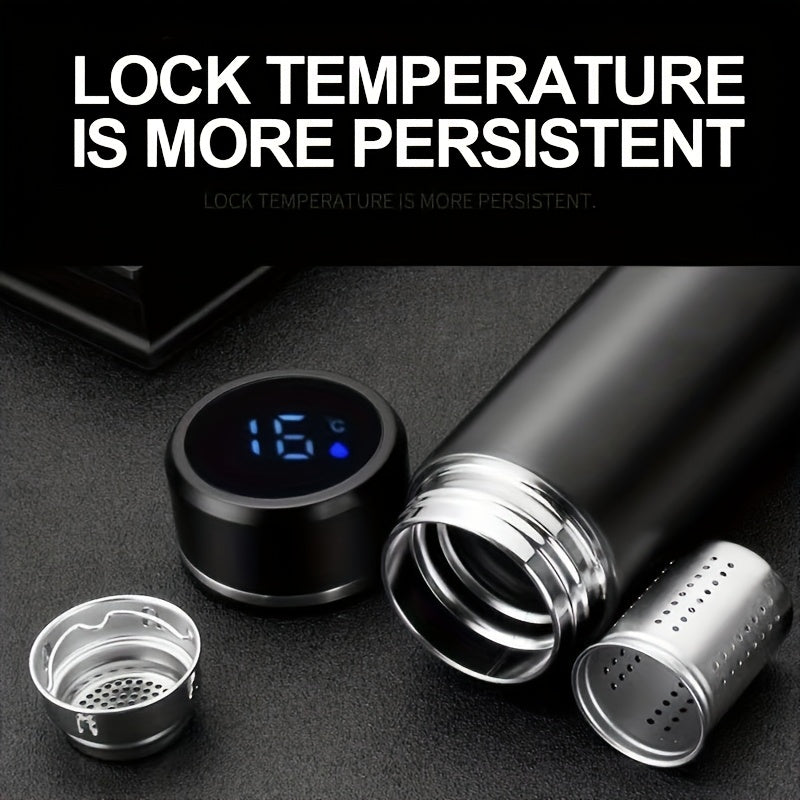 Hot and Cold water bottle with LED Temperature Display, Stainless Steel Insulated Vacuum Flask Thermos SMART Digital Mug 500ML, Temperature Display Sports Drink Flasks